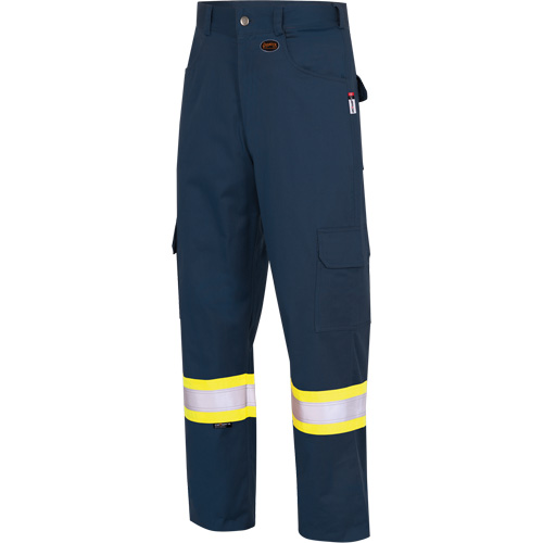 7764 FR-Tech&reg; High Visibility 88/12 FR/Arc Rated Safety Cargo Pants, 30, x 32, Navy Blue TGS INDUSTRIEL