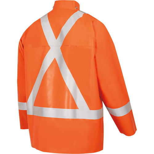 5990J Manteau de s&eacute;curit&eacute; imperm&eacute;able tr&egrave;s robuste ignifuge et r&eacute;sistant aux arcs &eacute;lectriques, Petit, Orange haute visibilit&eacute;, 11 cal/cm² TGS INDUSTRIEL