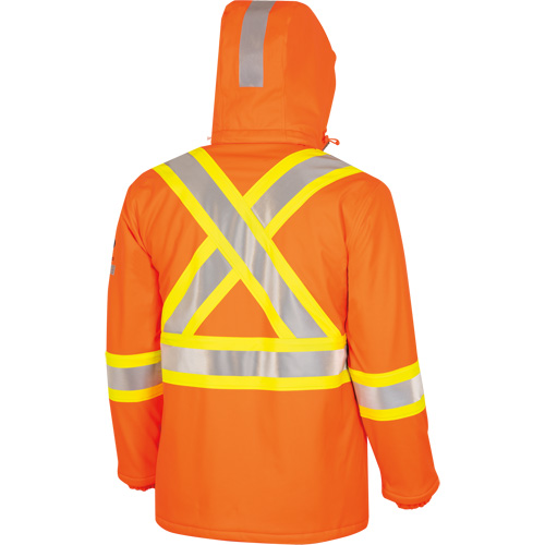 5884 Manteau imperm&eacute;able ignifuge et r&eacute;sistant aux arcs &eacute;lectriques avec capuchon Flash-Gard, Petit, Orange haute visibilit&eacute;, 51 cal/cm² TGS INDUSTRIEL
