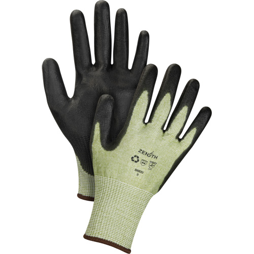 Gants &eacute;lastiques &eacute;cologiques sans coutures r&eacute;sistants &agrave; la coupe, Taille 8, Calibre 13, Rev&ecirc;tement Polyur&eacute;thane, Enveloppe en PEHP/rPET, ASTM ANSI niveau A4 TGS INDUSTRIEL