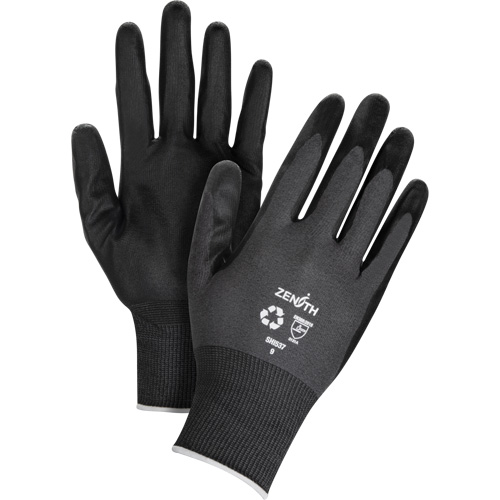 Gants &eacute;cologiques enduits et perm&eacute;ables &agrave; l'air, 9, R&ecirc;vetement Mousse de nitrile, Calibre 21, Enveloppe en Nylon/rPET TGS INDUSTRIEL