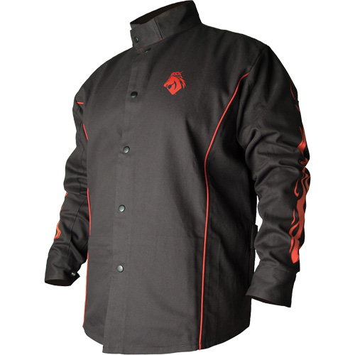 Veste de soudage BSX ignifuge profil&eacute;, Coton, Petit, Noir TGS INDUSTRIEL