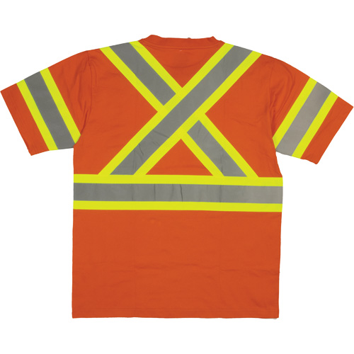 Chemise de s&eacute;curit&eacute; &agrave; manches courtes, Coton, T-petit, Orange haute visibilit&eacute; TGS INDUSTRIEL