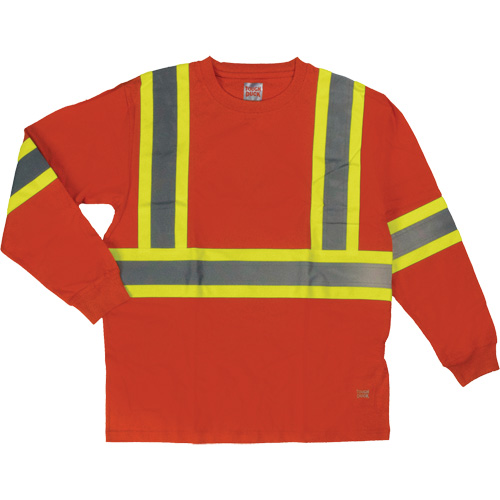 T-shirt de s&eacute;curit&eacute; &agrave; manches longues, Coton, T-petit, Orange haute visibilit&eacute; TGS INDUSTRIEL