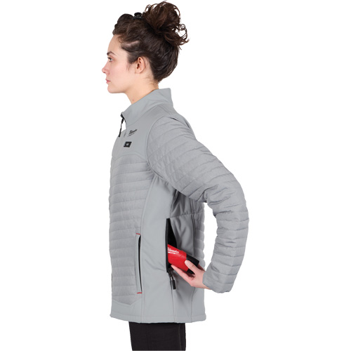 M12 Heated Axis Jacket with Battery, Women's, Small, Grey TGS INDUSTRIEL