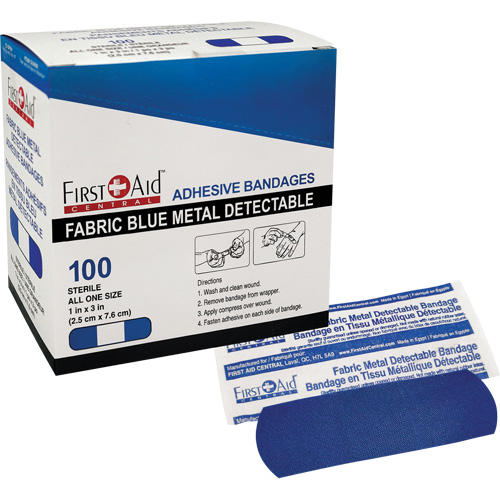 Bandages, Rectangular/Square, 3", Fabric Metal Detectable, Sterile TGS INDUSTRIEL