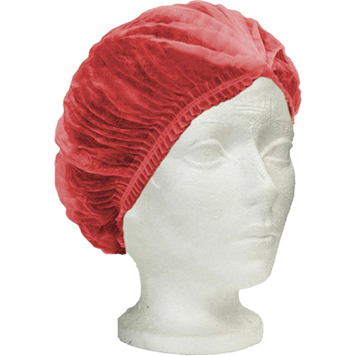 Bonnet bouffant pliss&eacute; RONCO Care, Polypropyl&egrave;ne, 24", Rouge TGS INDUSTRIEL
