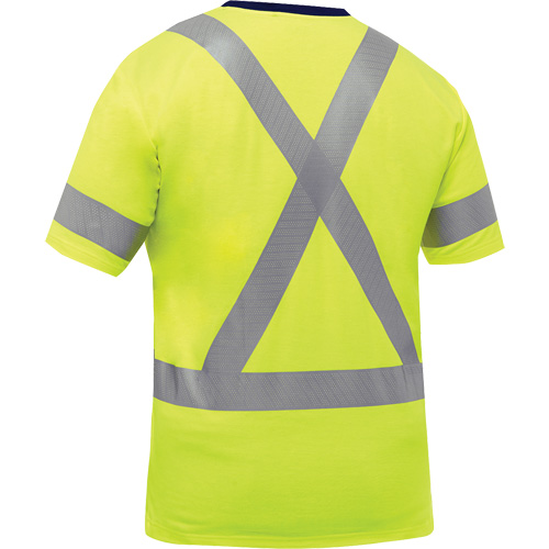 Chemise &agrave; manches courtes et X au dos Bisley, Poly-coton, Petit, Jaune lime haute visibilit&eacute; TGS INDUSTRIEL