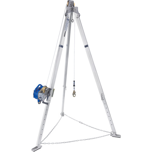 Tr&eacute;pied en aluminium pour espace clos avec cordage de s&eacute;curit&eacute; autor&eacute;tractable tri directionnel 8301098 TGS INDUSTRIEL