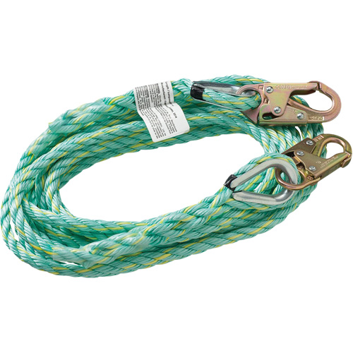 VL-1122-100 Cordage de s&eacute;curit&eacute; vertical avec crochet mousqueton d'ancrage, Copolym&egrave;re TGS INDUSTRIEL
