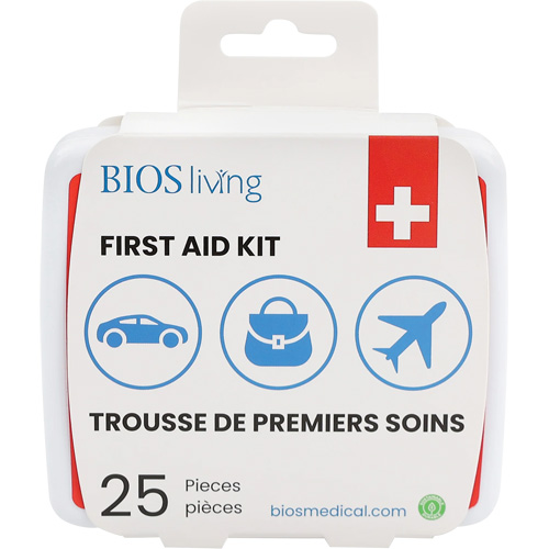 25-Piece Home & Travel First Aid Kit, Plastic B TGS INDUSTRIEL