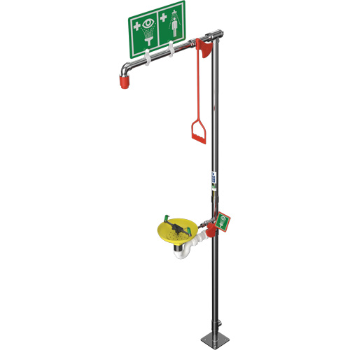 Douche combin&eacute;e avec cuvette ouverte en ABS et entr&eacute;e sup&eacute;rieure, Socle TGS INDUSTRIEL