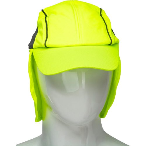 Chapeaux de refroidissement avec voiles pour le cou, Lime haute visibilit&eacute; TGS INDUSTRIEL