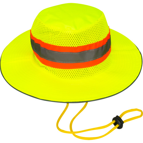Chapeau de p&ecirc;cheur &agrave; refroidissement par &eacute;vaporation, Lime haute visibilit&eacute; TGS INDUSTRIEL