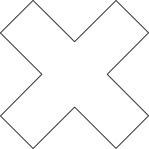 Formes pour le marquage des planchers, Croix, 9,5" lo x 3,5" la, Blanc, Vinyle TGS INDUSTRIEL