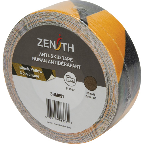 Ruban antid&eacute;rapant, 2" x 60', Noir & jaune TGS INDUSTRIEL