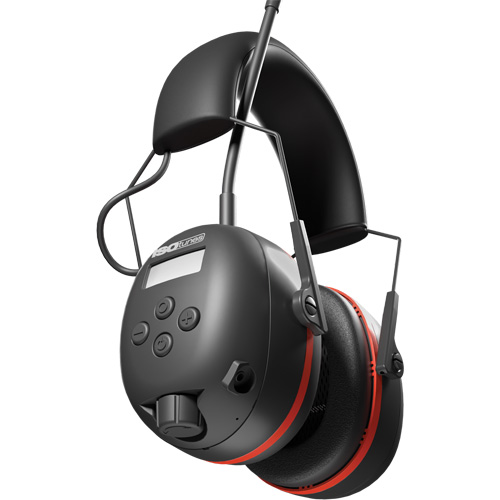 Black & Red Air Defender AM/FM Earmuffs, Headband Style, 24 dB TGS INDUSTRIEL