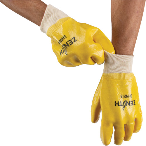 Gants &agrave; fini rugueux et r&eacute;sistants aux produits chimiques, Taille 9, 10" lo, PVC, Doublure en Interlock, 47-mil TGS INDUSTRIEL
