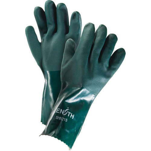 Gants verts &agrave; double enduit, 14" lo, PVC, Doublure en Jersey de coton, 70 mils TGS INDUSTRIEL