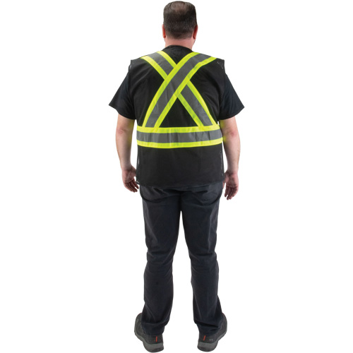 CSA Compliant Surveyor Vest, Black, Medium, Polyester TGS INDUSTRIEL