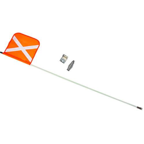 Heavy-Duty Safety Whip, Threaded Mount, 5' High, Orange with Reflective X TGS INDUSTRIEL