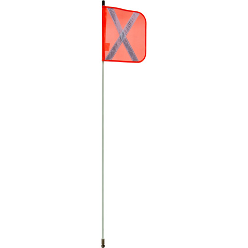 Heavy-Duty Safety Whip, Threaded Mount, 5' High, Orange with Reflective X TGS INDUSTRIEL