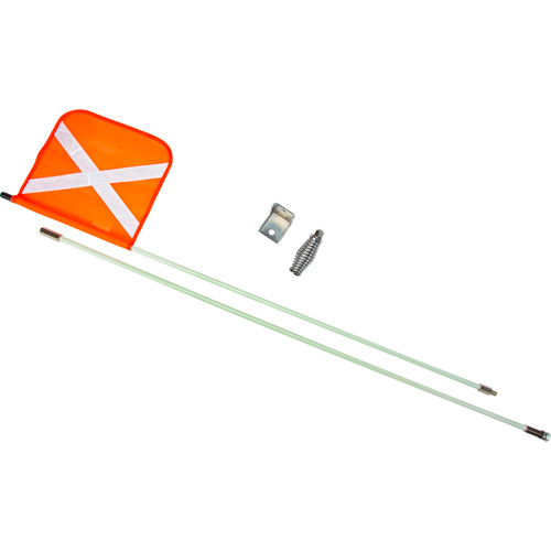 Tige de s&eacute;curit&eacute; robuste, Fixation Filet&eacute;, Hauteur 8', Orange avec X r&eacute;fl&eacute;chissant TGS INDUSTRIEL