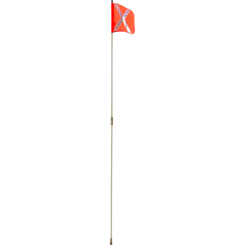 Tige de s&eacute;curit&eacute; robuste, Fixation Filet&eacute;, Hauteur 8', Orange avec X r&eacute;fl&eacute;chissant TGS INDUSTRIEL