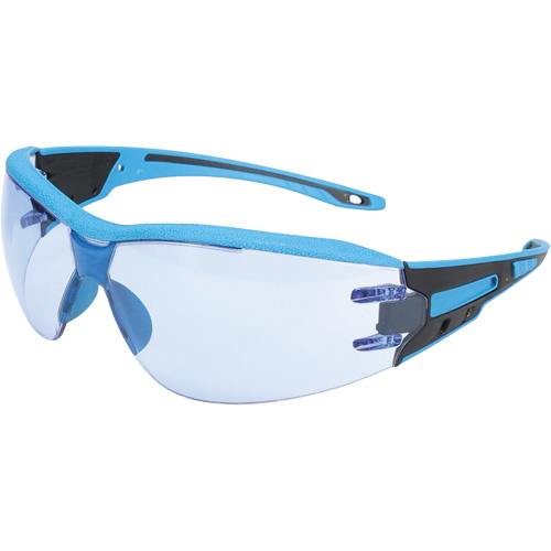 Lunettes de s&eacute;curit&eacute; sans monture Captain d&eacute;tectables par d&eacute;tecteur de m&eacute;taux, Lentille Bleu p&acirc;le, Antibu&eacute;e/Anti-&eacute;gratignures, ANSI Z87+/R&eacute;pond ou surpasse la norme CSA Z94.3 TGS INDUSTRIEL