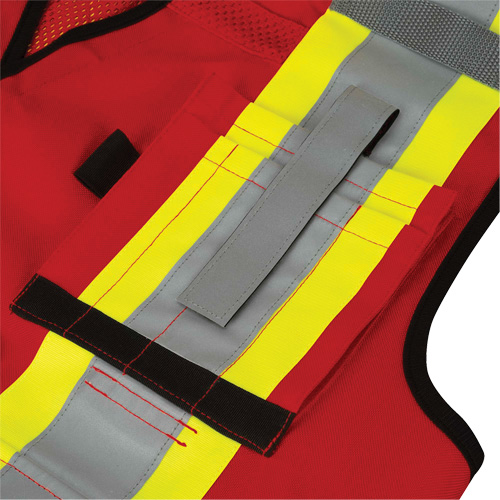 6678 Veste d'arpenteur antimicrobienne haute visibilit&eacute; avec dos en maille, Rouge, Petit, Polyester TGS INDUSTRIEL