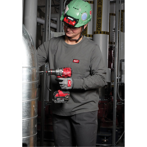 GRIDIRON Long Sleeve Pocket T-Shirt, Women's, X-Small, Blue TGS INDUSTRIEL