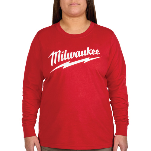GRIDIRON Long Sleeve Logo T-Shirt, Women's, X-Small, Red TGS INDUSTRIEL