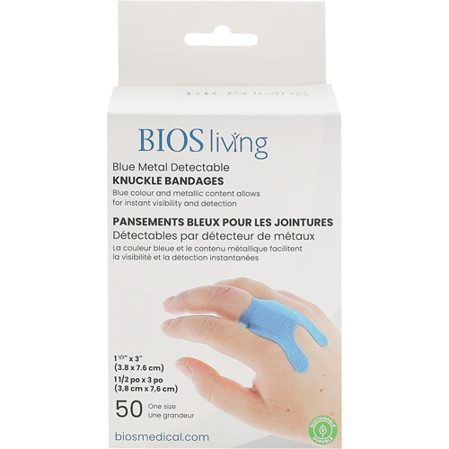 Bandages bleus, Jointures, 3", Tissu d&eacute;tectable, St&eacute;rile TGS INDUSTRIEL