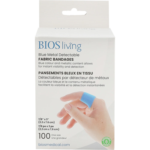 Bandages bleus, Rectangulaire/carr&eacute;e, 3", Tissu d&eacute;tectable, St&eacute;rile TGS INDUSTRIEL
