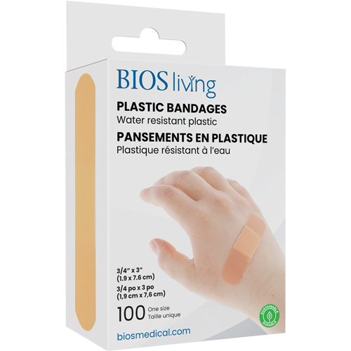 Bandages hydrofug&eacute;s, Rectangulaire/carr&eacute;e, 3", Plastique, St&eacute;rile TGS INDUSTRIEL