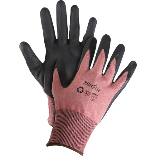 Gants &eacute;cologiques, l&eacute;gers, et r&eacute;sistants &agrave; la coupe, &agrave; haute dext&eacute;rit&eacute;, Taille 7, Calibre 18, Rev&ecirc;tement Mousse de nitrile, Enveloppe en Acier inoxydable/PEHP/rPET, ASTM ANSI niveau A4 TGS INDUSTRIEL