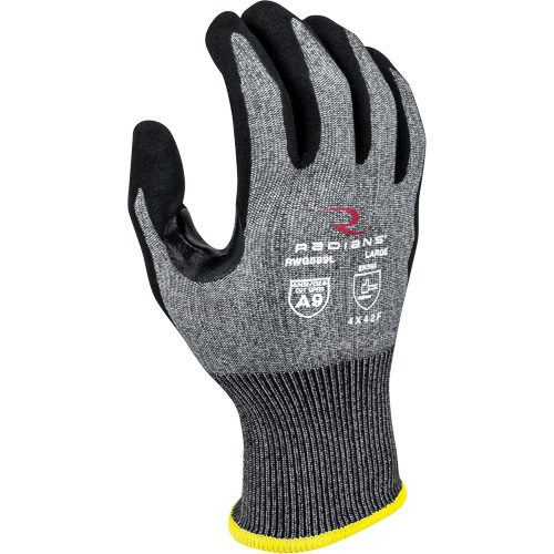 Gants enduits r&eacute;sistants &agrave; la coupe RWG589, Taille 2T-Grand, Calibre 18, Rev&ecirc;tement Mousse de nitrile, Enveloppe en PEHP, ASTM ANSI niveau A9/EN 388 niveau F TGS INDUSTRIEL