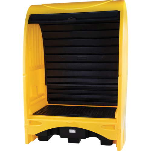 2-Drum Hard Cover Spill Pallet, 43.11" L x 61.61" W x 83.07" H, 1433 lbs. Load Capacity TGS INDUSTRIEL