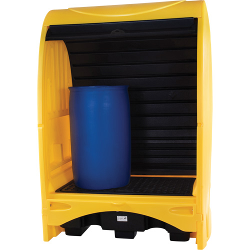 2-Drum Hard Cover Spill Pallet, 43.11" L x 61.61" W x 83.07" H, 1433 lbs. Load Capacity TGS INDUSTRIEL