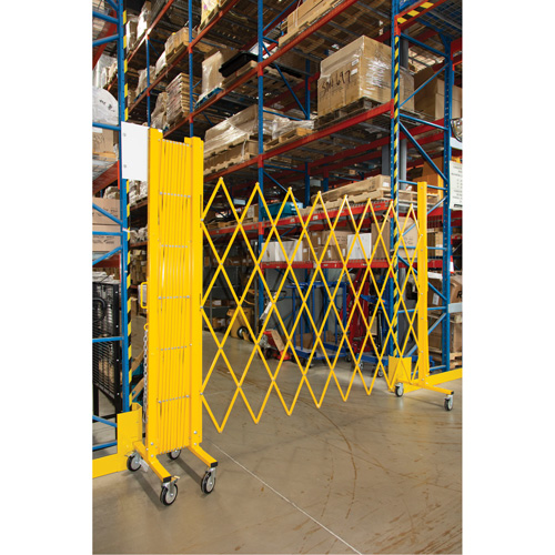 Barri&egrave;re extensible, 84" h x 20' lo, Jaune TGS INDUSTRIEL