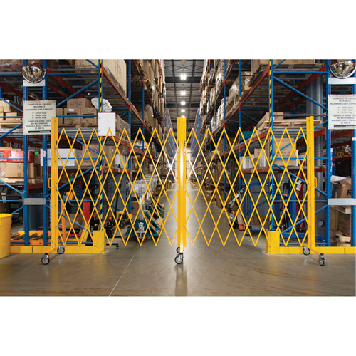 Barri&egrave;re extensible, 84" h x 20' lo, Jaune TGS INDUSTRIEL