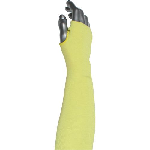 Manchette r&eacute;sistante &agrave; la coupe &agrave; 2 plis Kut Gard avec ouverture pour le pouce , Aramide/ATA, 10", ASTM ANSI niveau A6, Jaune TGS INDUSTRIEL