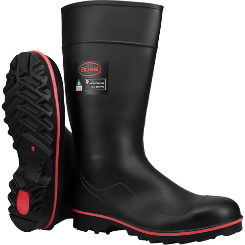 Bottes de s&eacute;curit&eacute; Boss Footwear avec r&eacute;sistance int&eacute;grale aux d&eacute;charges &eacute;lectriques, M&eacute;lange de polym&egrave;res/PVC, Embout Acier, Pointure 4 TGS INDUSTRIEL