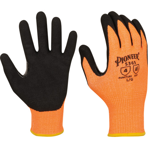 Gants r&eacute;sistants &agrave; la coupe compatibles avec les &eacute;crans tactiles, Taille Petit, Calibre 13, Rev&ecirc;tement Nitrile, Enveloppe en Polyester/PEHP, ASTM ANSI niveau A5 TGS INDUSTRIEL