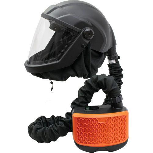 Respirateur &agrave; adduction d'air purifi&eacute; avec visi&egrave;re et ensemble de ventilation PEAKAIR DEFENDER, Respirateur &agrave; masque, Pile Lithium-ion TGS INDUSTRIEL