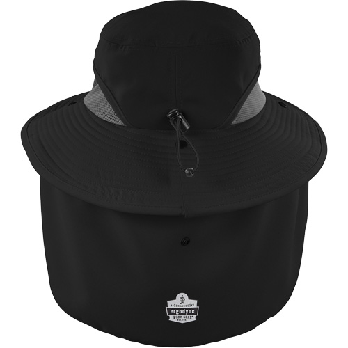 Chapeau de garde forestier 8934 Chill-Its avec prot&egrave;ge-nuque, grand/ T-grand, Noir TGS INDUSTRIEL