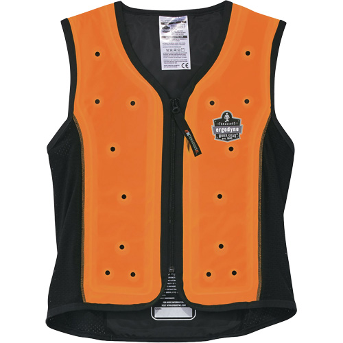 Veste de refroidissement &eacute;vaporatif Chill-Its 6685 avec fermeture &agrave; glissi&egrave;re, T-Grand, Orange TGS INDUSTRIEL