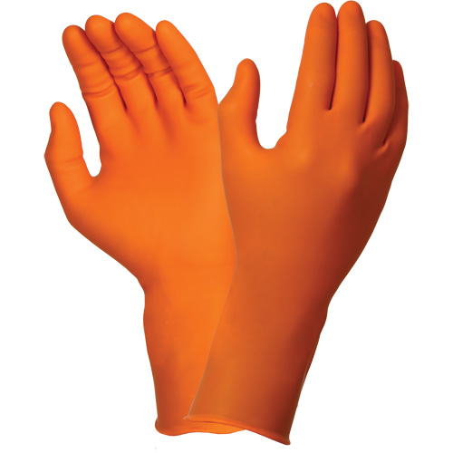 TOUCHNTUFF 93-800 Disposable Gloves, 6.5/7, Latex/Neoprene/Nitrile, 23.6-mil, Powder-Free, Orange TGS INDUSTRIEL