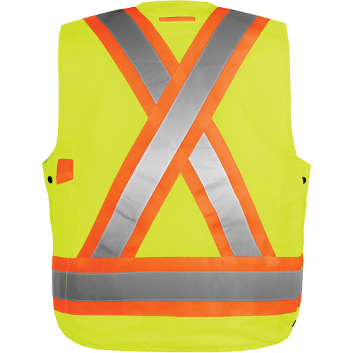 Veste haute visibilit&eacute; pour arpenteur, Orange haute visibilit&eacute;, Petit, Polyester TGS INDUSTRIEL