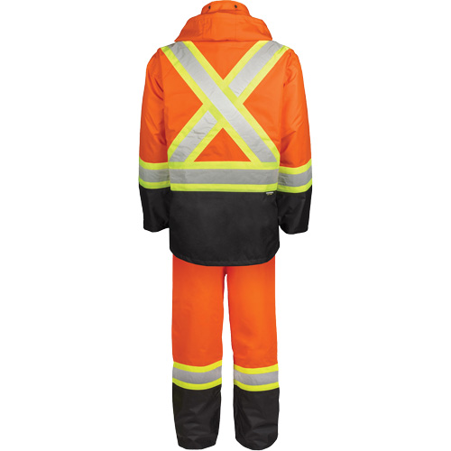 Ensemble de pluie haute visibilit&eacute; en tissu 150 deniers, Polyester, T-Grand, Orange haute visibilit&eacute; TGS INDUSTRIEL
